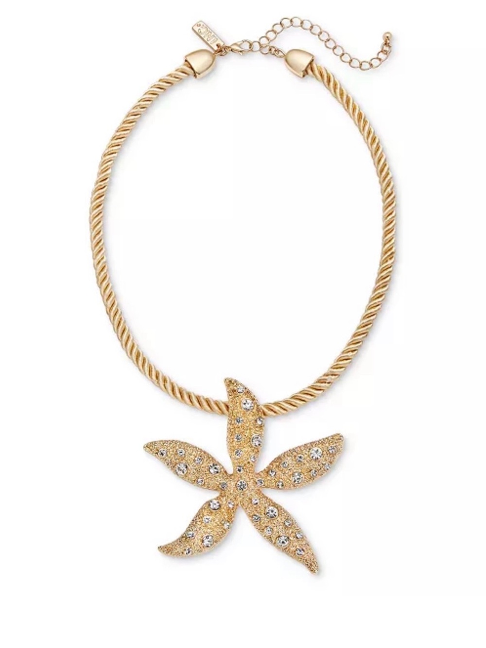 INC International Concepts Gold-Tone Crystal Starfish Necklace